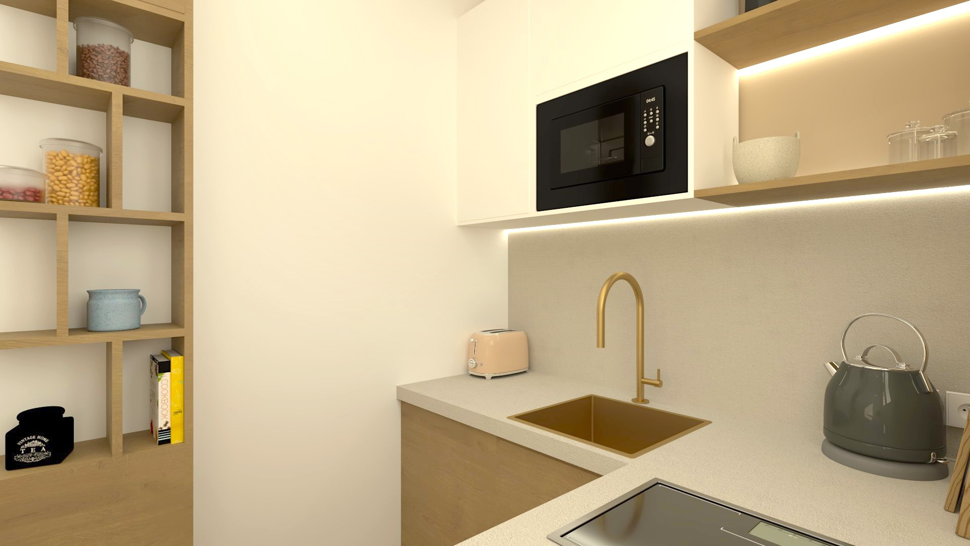 Un projet de design d'intérieur à Oberkampf dont la cuisine est à la fois fonctionnelle et esthétique.