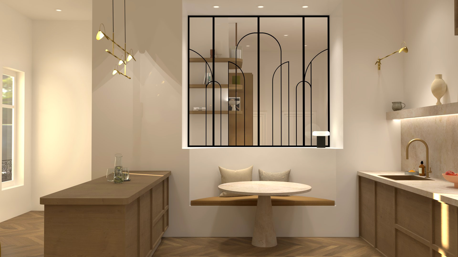projet de design d'intérieur à Rennes, un appartement particulier contemporain à l'inspiration Art déco