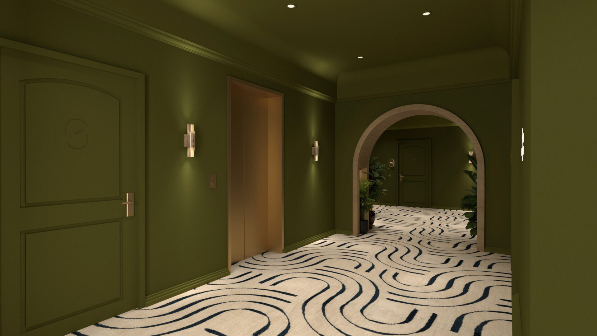 projet de design global comprenant du design d'intérieur, design graphique et du design mural à Paris pour un professionnel. Hôtel pour lequel nous avons créé l'identité (logo, charte graphique et supports de communication). La signalétique adaptée à la charte graphique et la décoration, design d'intérieur associée à la nouvelle identité de l'établissement hôtelier.