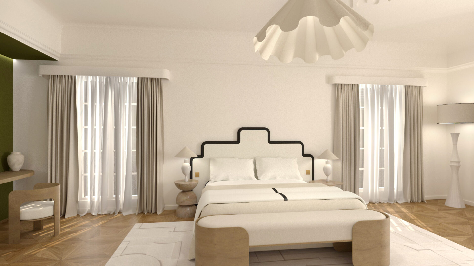 projet de design global comprenant du design d'intérieur, design graphique et du design mural à Paris pour un professionnel. Hôtel pour lequel nous avons créé l'identité (logo, charte graphique et supports de communication). La signalétique adaptée à la charte graphique et la décoration, design d'intérieur associée à la nouvelle identité de l'établissement hôtelier.