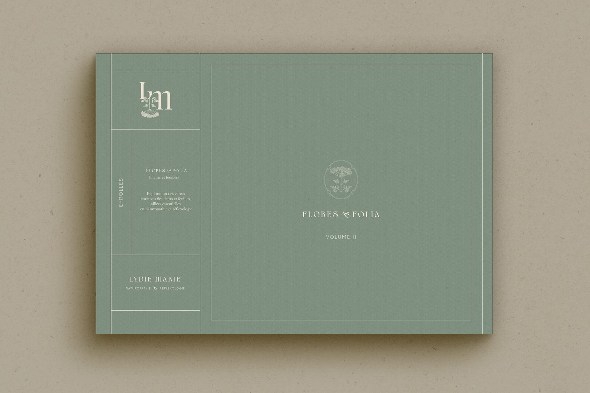 Identité visuelle de Lydie Marie : conception graphique pour les ouvrages sur la naturopathie et réflexologie