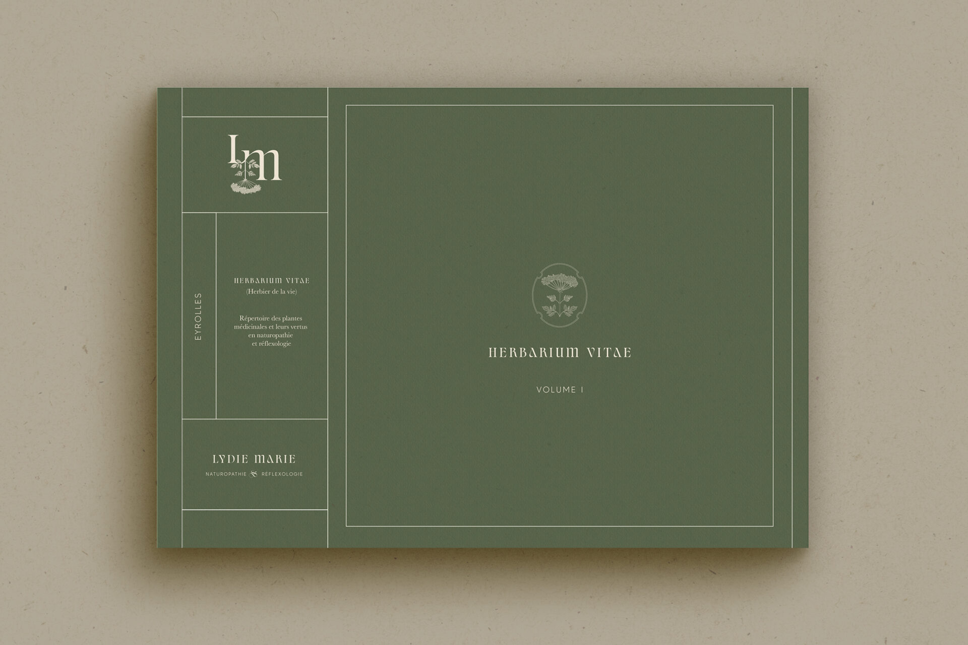 Identité visuelle de Lydie Marie : conception graphique pour les ouvrages sur la naturopathie et réflexologie
